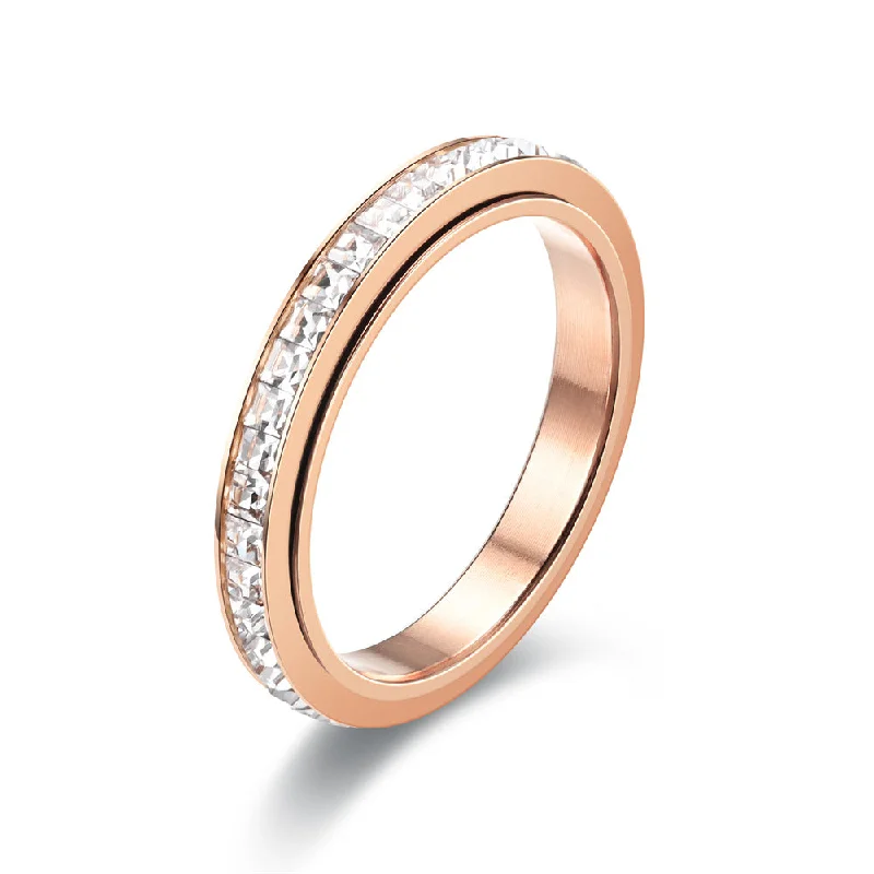 4mm Rose Gold Square Diamond