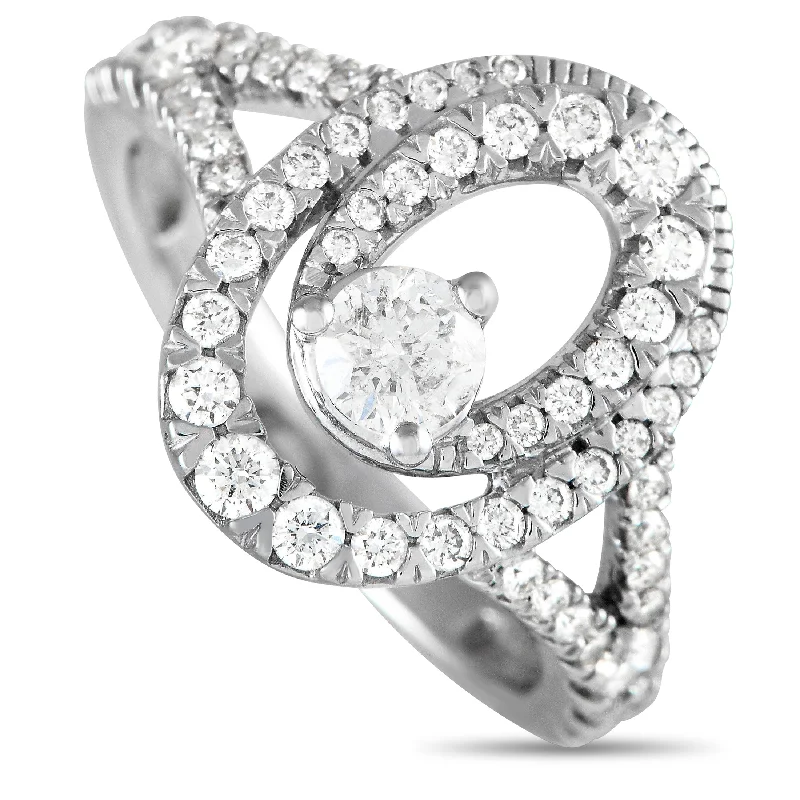 Women’s eternity engagement rings-LB Exclusive 14K White Gold 1.0ct Diamond Ring MF05-100124