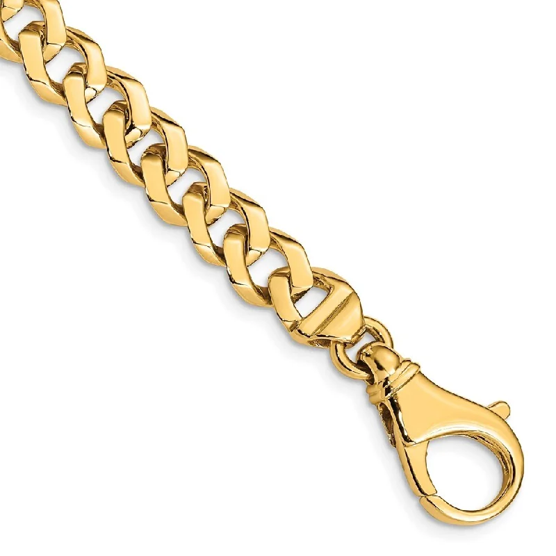 Women’s delicate bracelets-14k Yellow Gold 8mm Hand-polished Fancy Link Bracelet, 8"