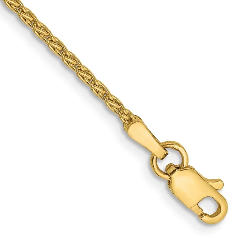 Women’s diamond-studded bracelets-14k Yellow Gold 1.5mm Parisian Wheat Chain Bracelet, 6"