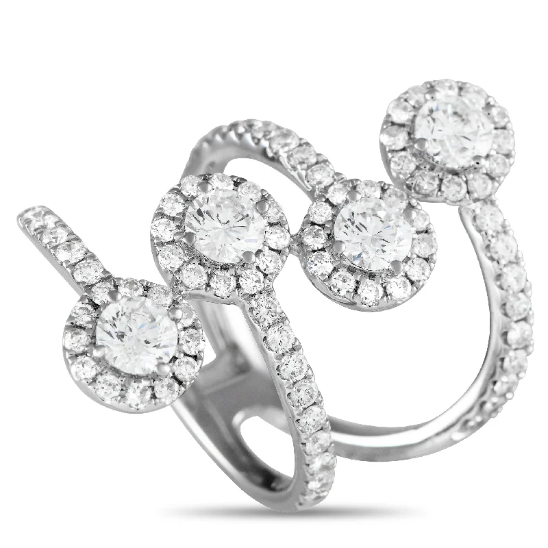 Women’s affordable diamond engagement rings-LB Exclusive 18K White Gold 2.20ct Diamond Ring ALR-19679