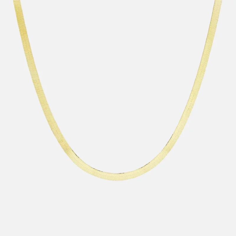 Women’s birthstone necklaces-The Gold Herringbone Necklace