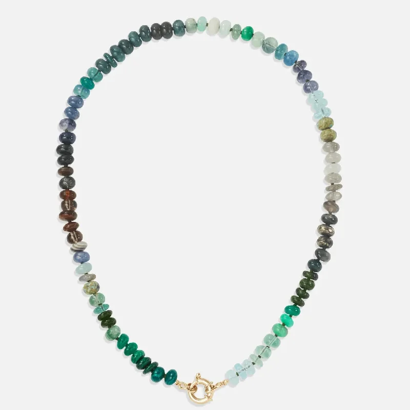 Women’s two-tone necklaces-Camo Gemstone Necklace