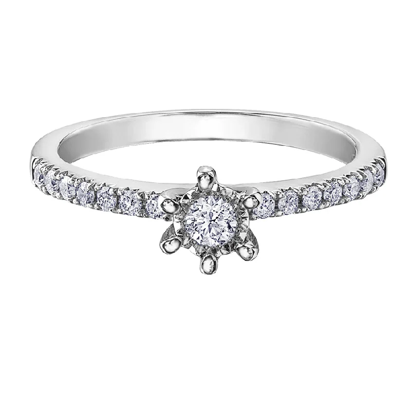 Women’s halo engagement rings with sapphires-10kt White Gold 0.27cttw Delicate Diamond Ring