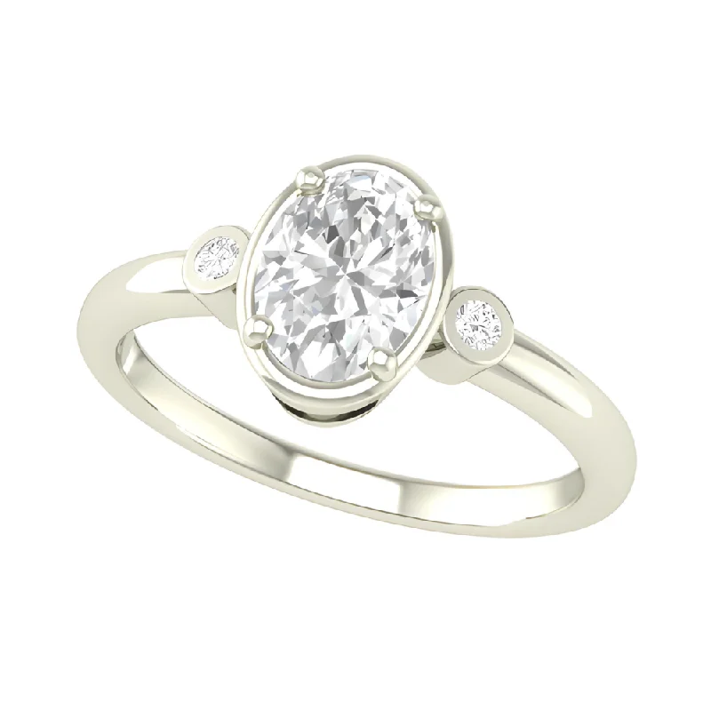 Women’s gold engagement rings-10kt White Gold White Topaz And Diamond Ring