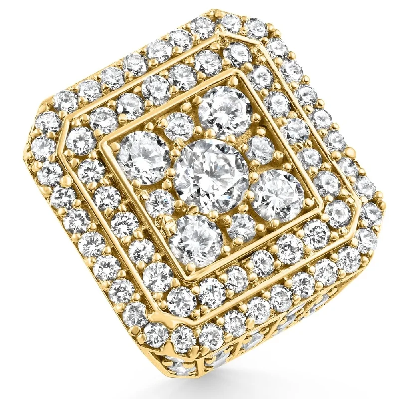 Women’s trendy rings-33 Gram 8Ct Diamond Men's Pinkie Ring Solid Yellow Gold Lab Grown