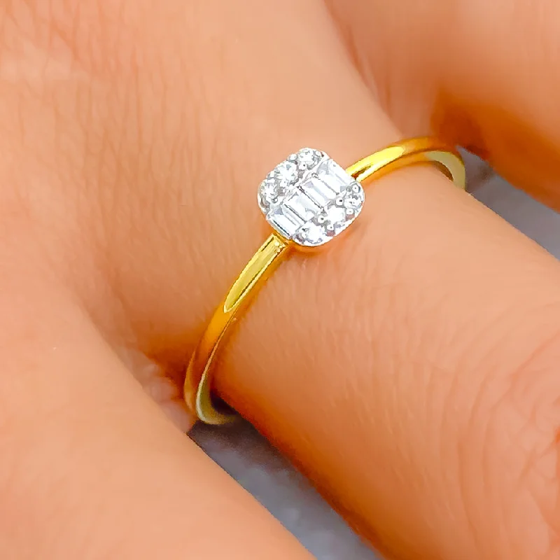 Women’s halo engagement rings with diamonds-Iconic Cushion Shaped 18K Gold + Diamond Ring