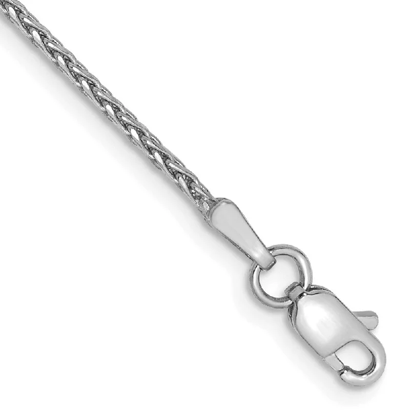 Women’s infinity bangles-14k White Gold 1.5mm Diamond-Cut Parisian Wheat Chain Bracelet, 6"