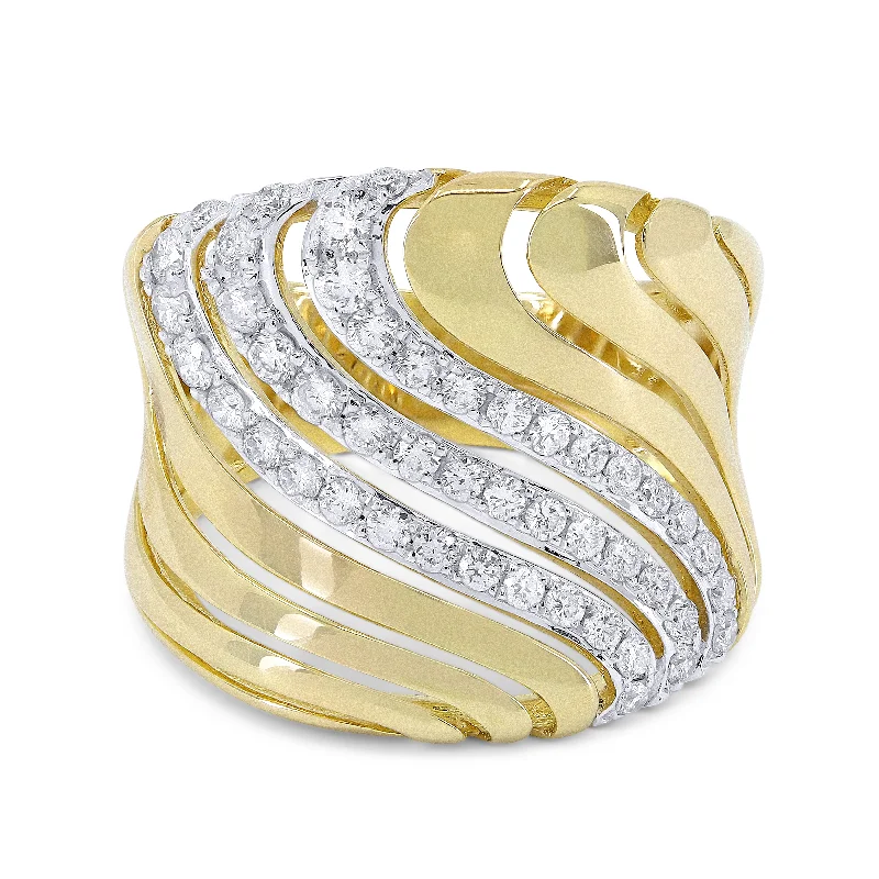 Women’s matching engagement and wedding rings-14K Yellow Gold,white Diamond Ring