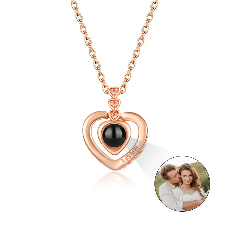 Three Small Heart Rose Gold