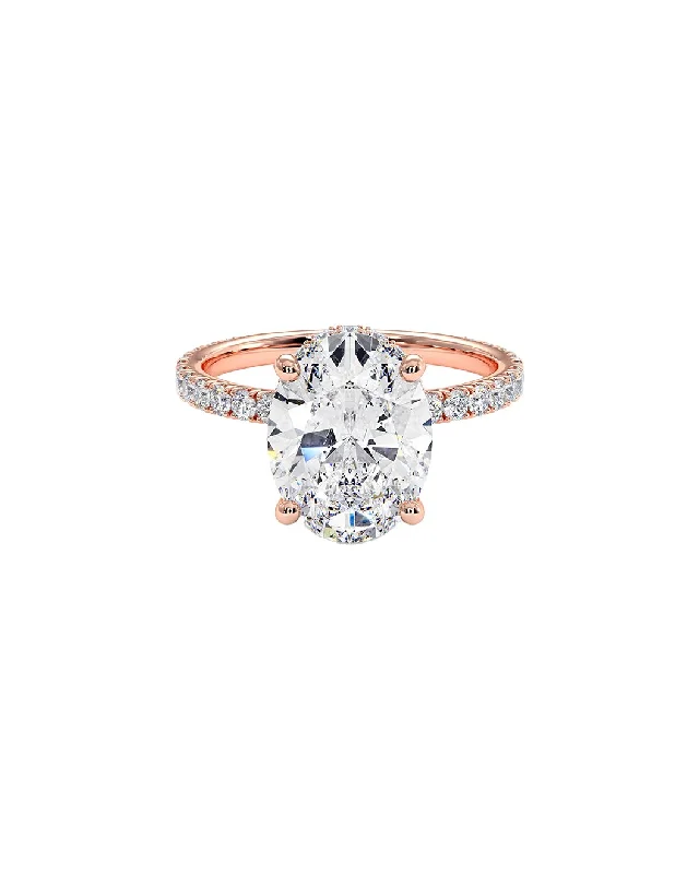 Women’s diamond engagement rings with platinum bands-Luxore Privee 14K Rose Gold 3.50 Ct. Lab-Grown Diamond Ring