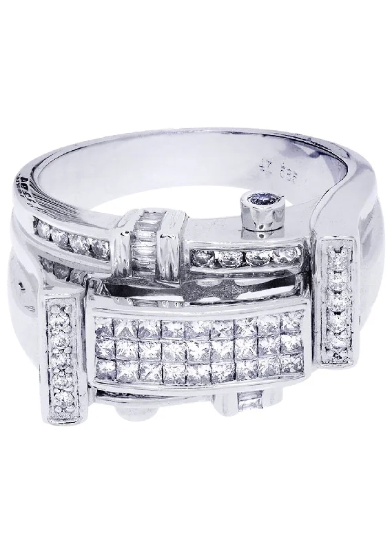 Women’s vintage-style engagement rings-White Gold Mens Diamond Ring| 0.38 Carats| 12.77 Grams