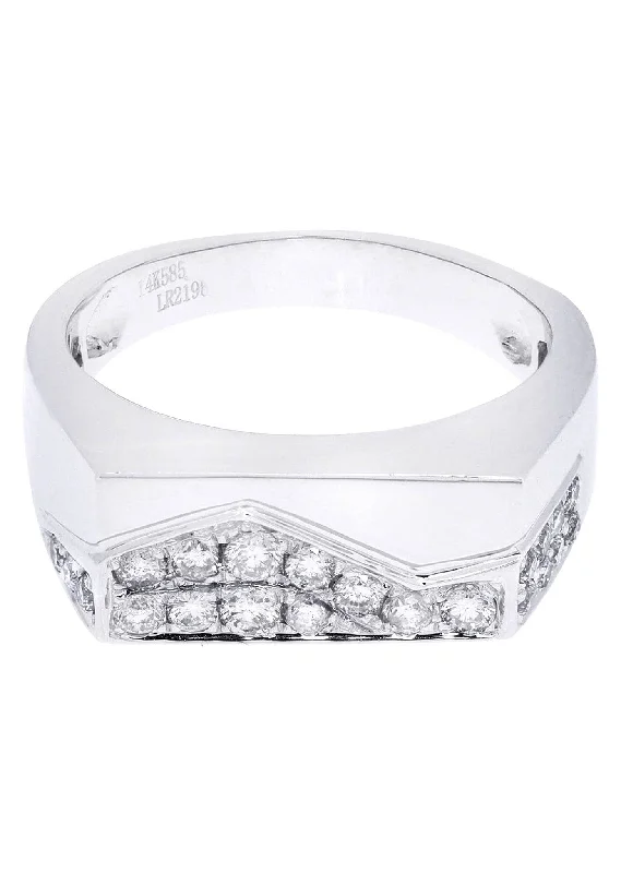 Women’s bezel-set engagement rings-White Gold Mens Diamond Ring| 0.59 Carats| 7.93 Grams