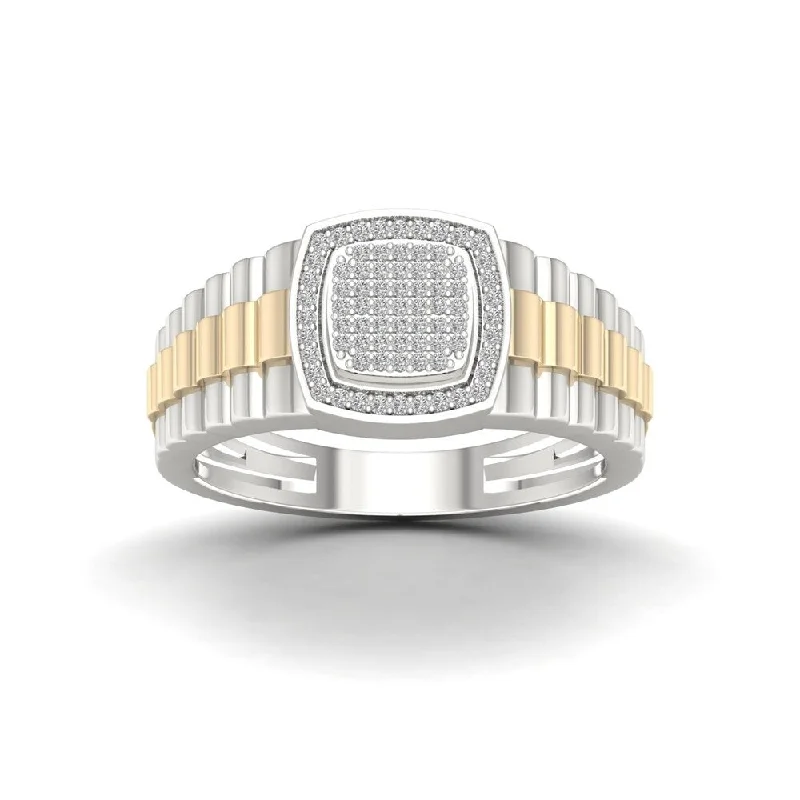 Women’s double band rings-De Couer IGI Certified 1/4ct TDW Diamond Men's Ring