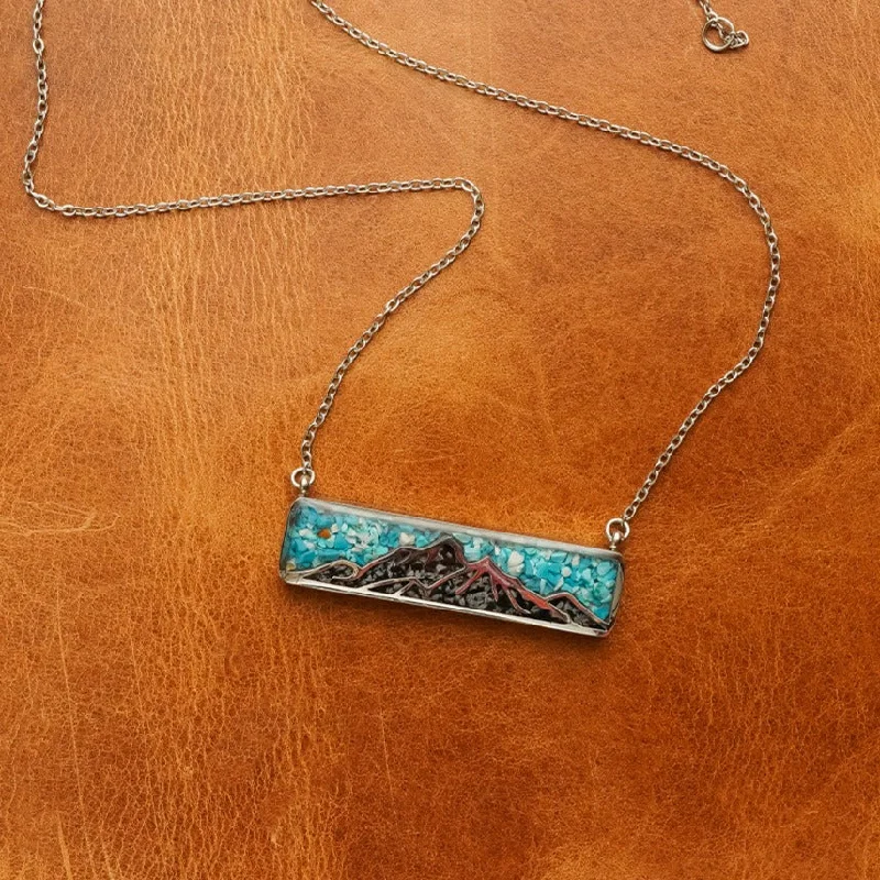 Women’s vintage-inspired necklaces-The Blue Sky Mountain Range