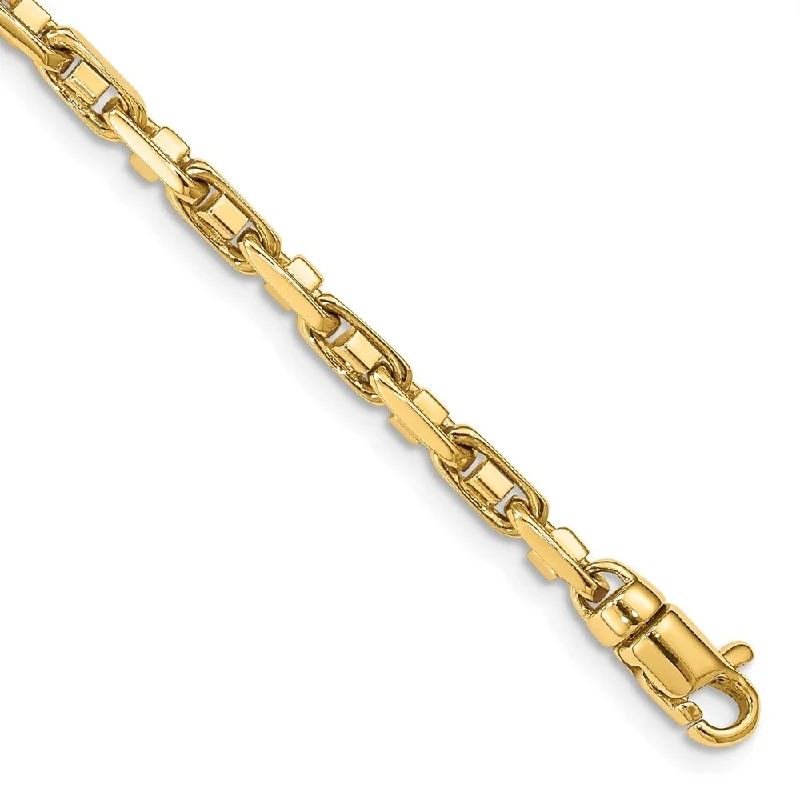 Women’s ethnic bracelets-14k Yellow Gold 3.8mm Polished Fancy Link Chain Bracelet, 7.25"