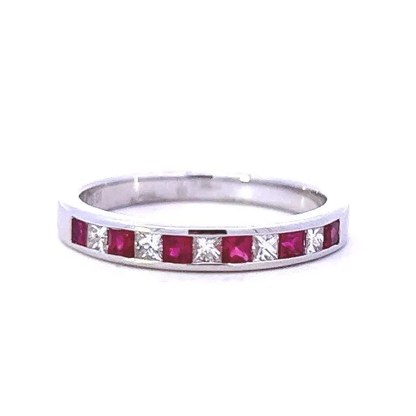 Women’s platinum engagement rings-Ruby and Diamond Ring