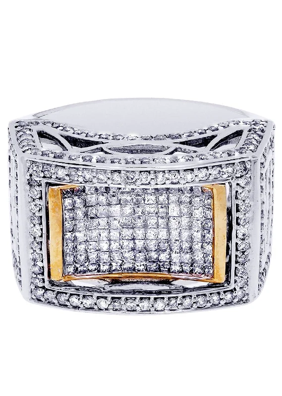 Women’s princess cut engagement rings-White Gold Mens Diamond Ring| 2.39 Carats| 15.35 Grams