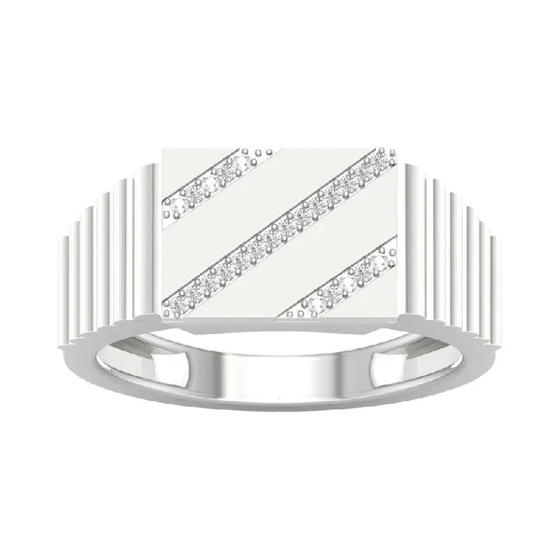 Women’s boho rings-1/20ct TDW Diamond Men's Ring in 10k Gold by De Couer