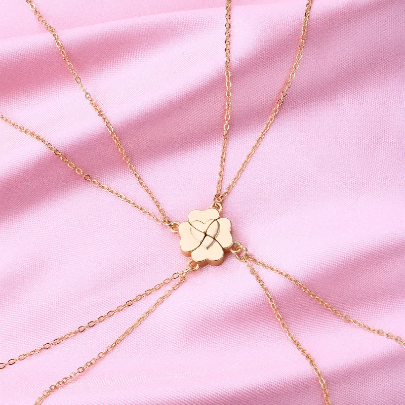 Matte Gold Clover Necklace