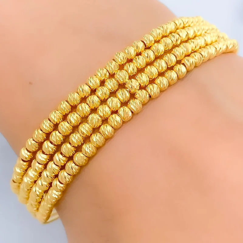 Women’s bangles-Bold Small Bead 22k Gold Bangle Bracelet