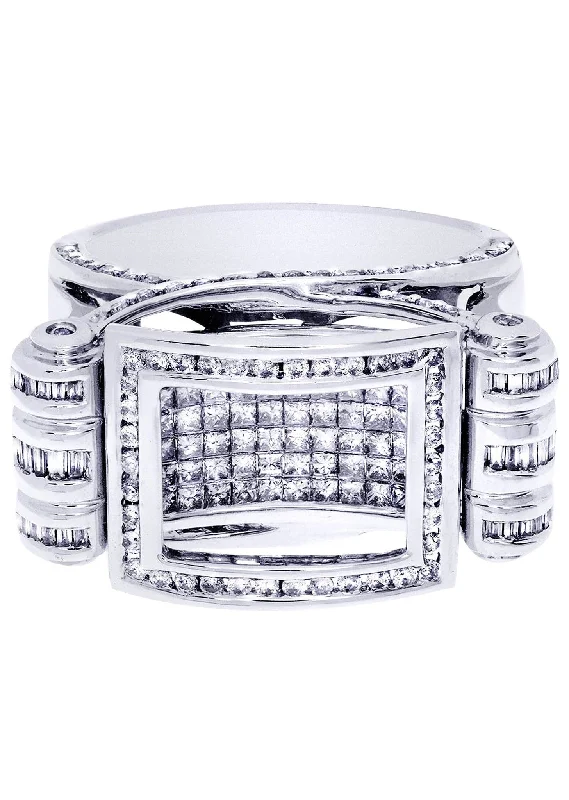 Women’s classic solitaire engagement rings-White Gold Mens Diamond Ring| 1.7 Carats| 15.5 Grams