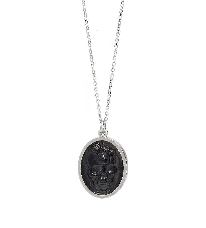 Women’s unique gemstone necklaces-ETERNAL SKULL RAISED INTAGLIO PENDANT