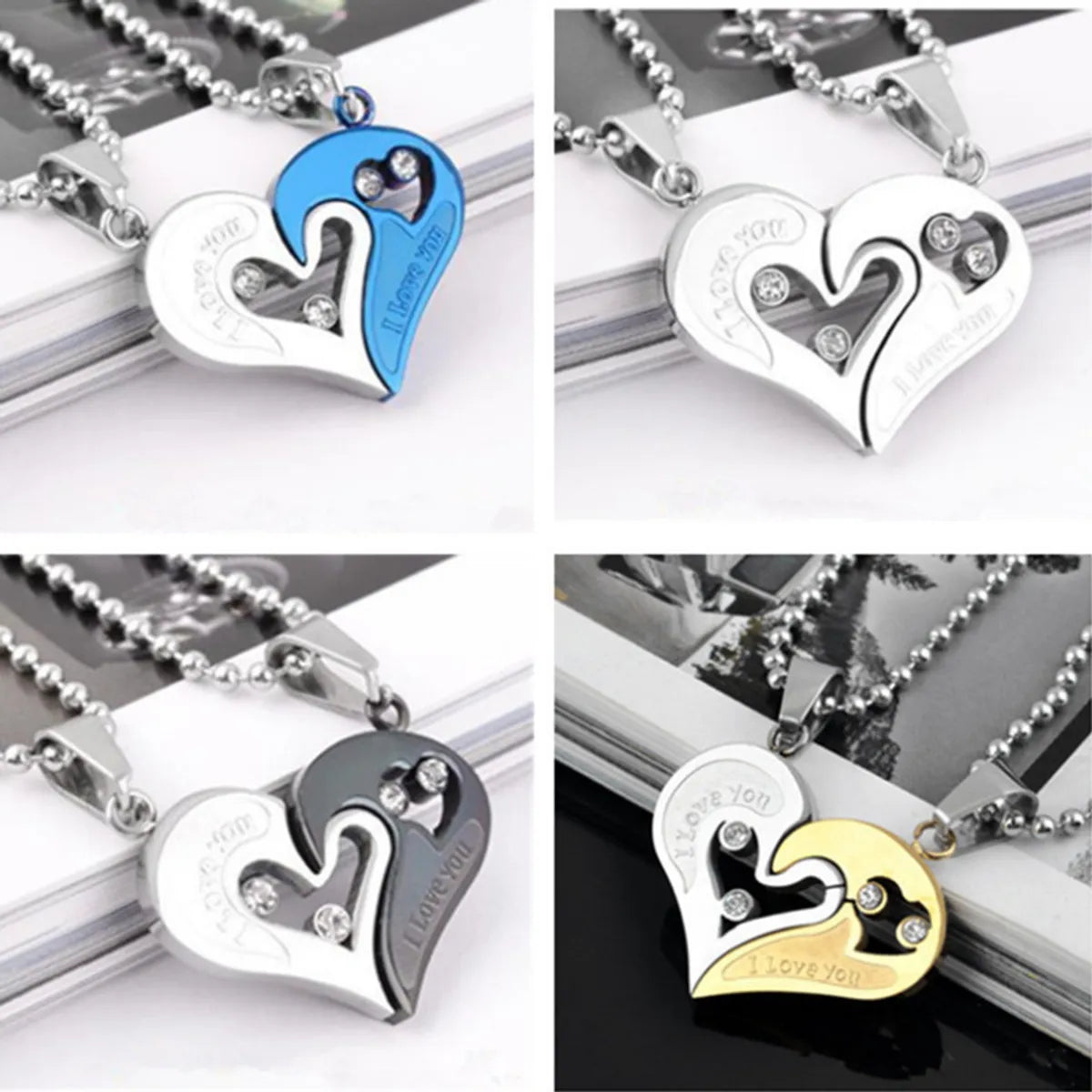 Women’s heart-shaped necklaces-Modern Style Heart Shape Artificial Gemstones Metal Wholesale Pendant Necklace