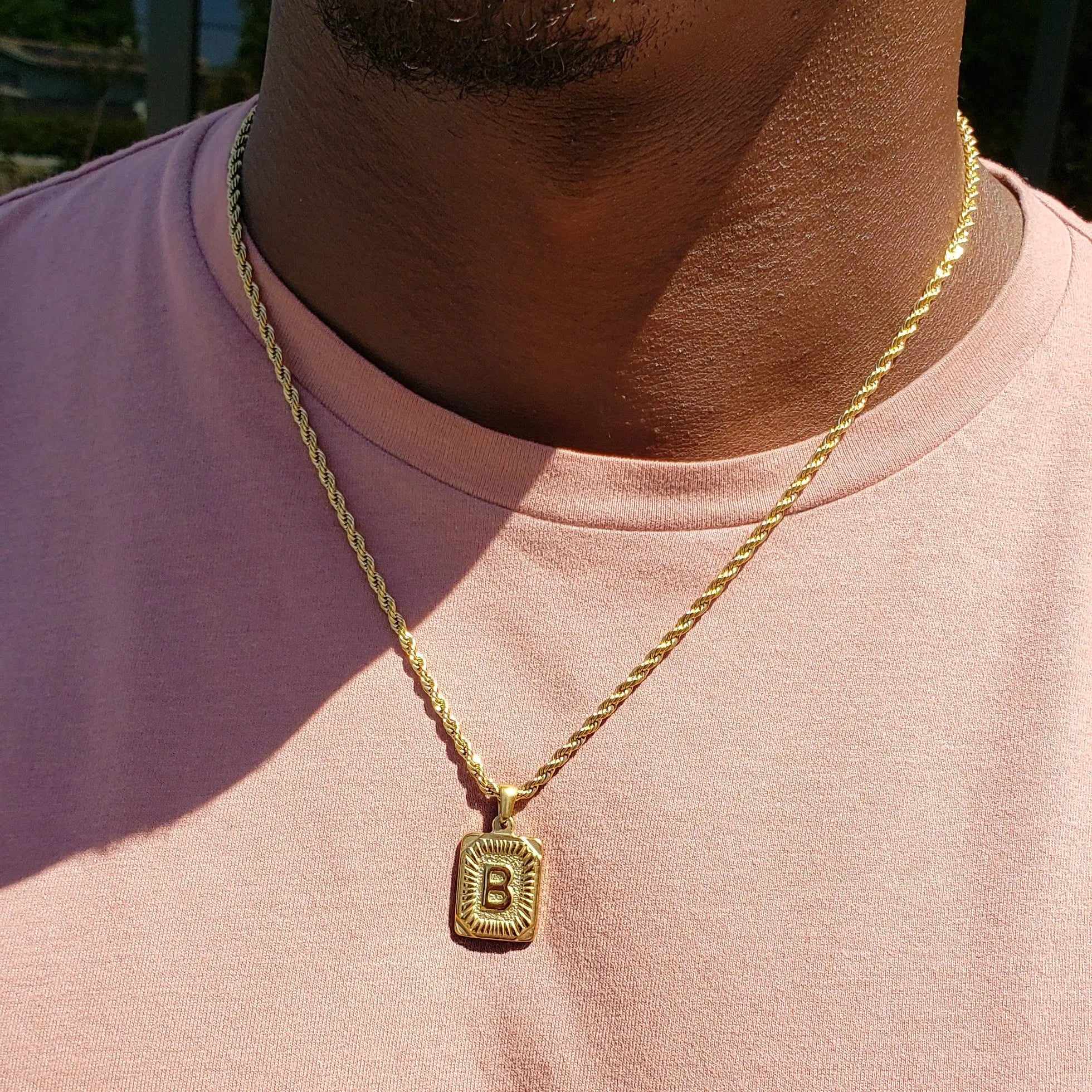 Women’s holiday necklaces-Men's Initial Vintage Necklace