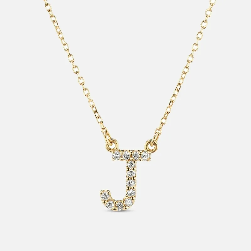 Women’s engraved necklaces-The Gold Diamond Initial Necklace