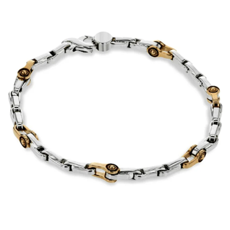 Women’s unique bracelets-18k white and rose gold add a unique style statement to this men's bracelet.