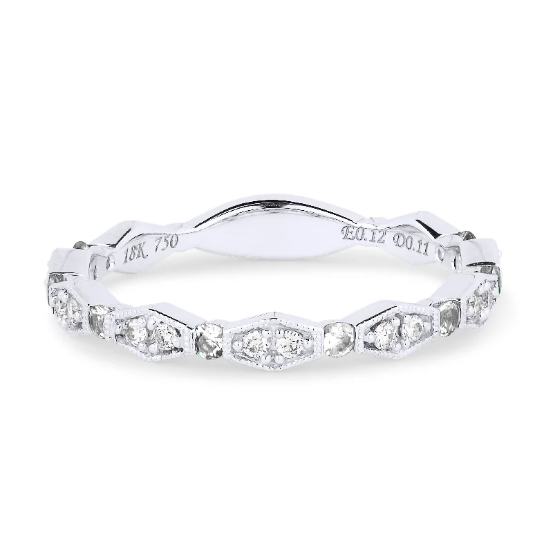 Women’s eternity diamond engagement rings-14K White Gold,white Diamond Ring