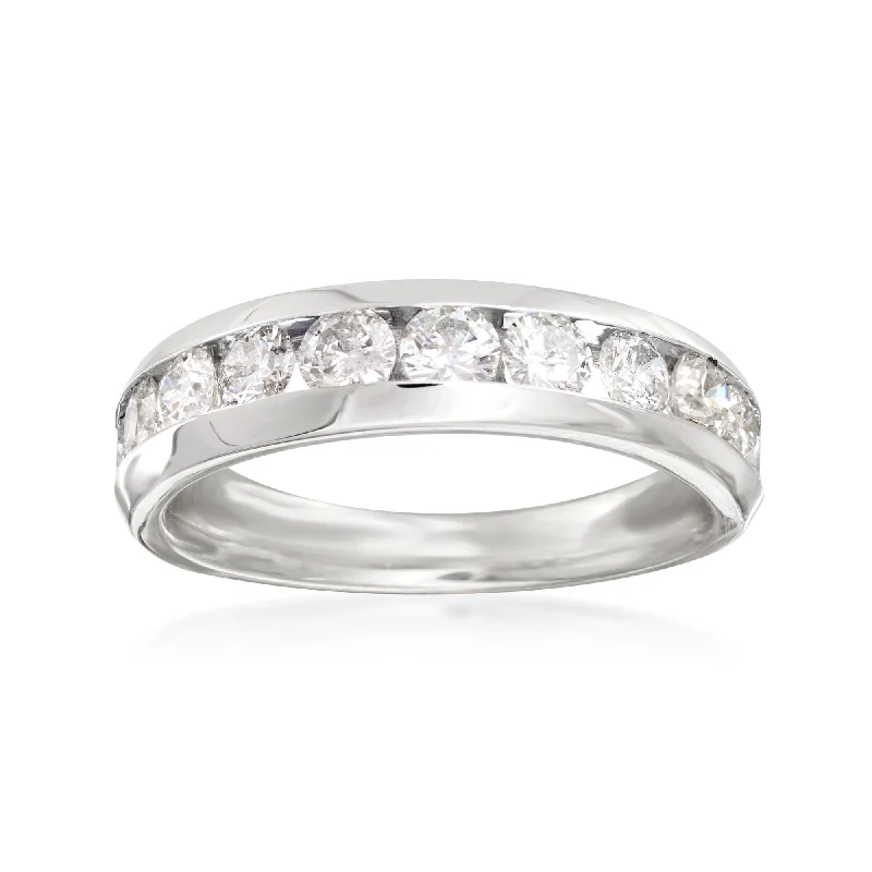 Women’s two-tone engagement rings-Ross-Simons Diamond Wedding Ring in 14kt White Gold