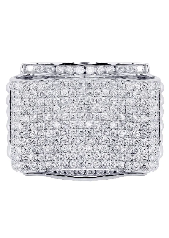 Women’s princess cut diamond engagement rings-White Gold Mens Diamond Ring| 3.1 Carats| 18.39 Grams