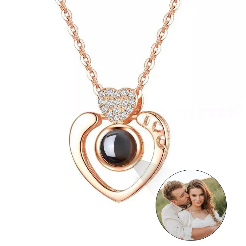 Double Peach Heart Rose Gold