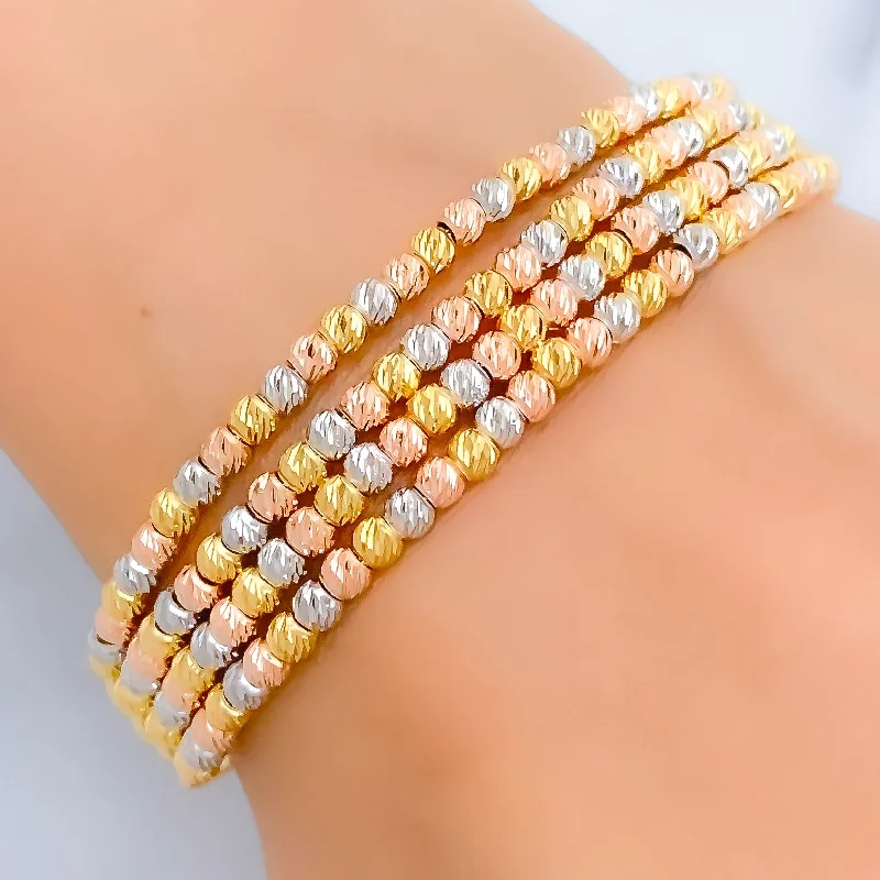 Women’s gemstone charm bracelets-Attractive Ritzy 22k Gold Bangle Bracelet