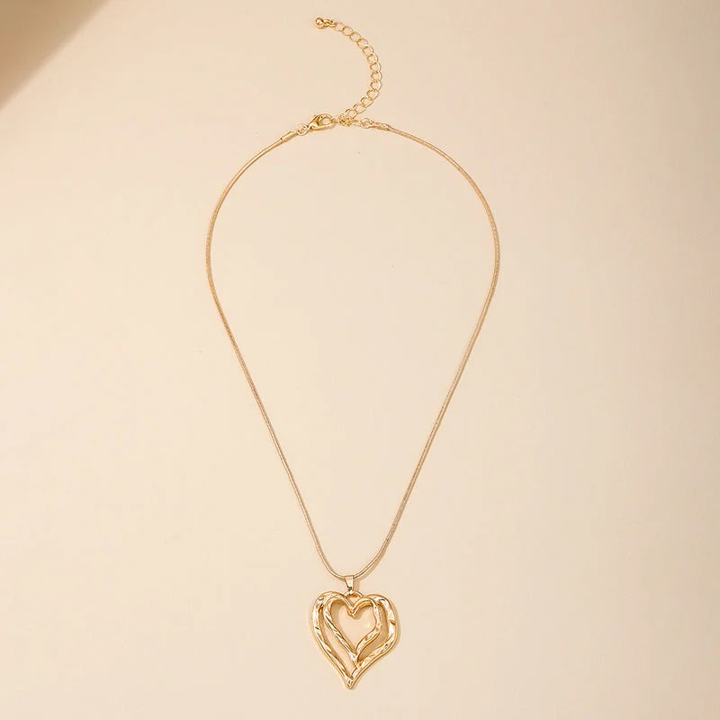 Women’s long chain necklaces-Nordic Style Simple Style Heart Shape Alloy Women's Pendant Necklace