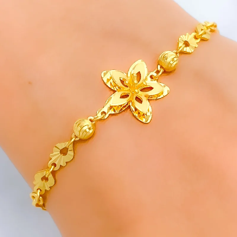 Women’s delicate bracelets-Fancy Daffodil 22k Gold Bracelet