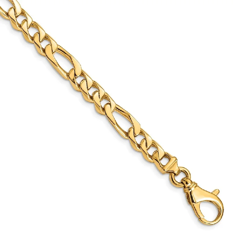 Women’s boho bracelets-14k Yellow Gold 6.5mm Hand-polished Fancy Link Bracelet, 8"