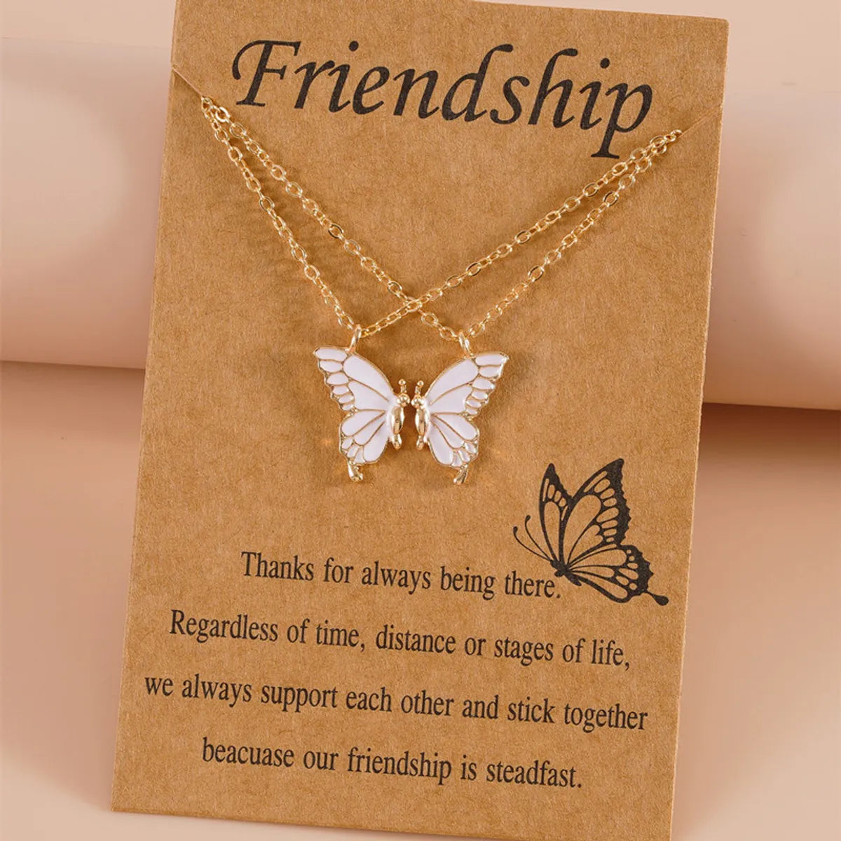 Women’s choker necklaces-Sweet Butterfly Alloy Enamel Women's Pendant Necklace