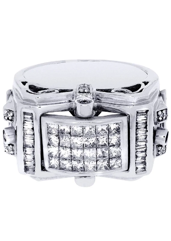 Women’s classic diamond engagement rings-White Gold Mens Diamond Ring| 0.17 Carats| 16.9 Grams