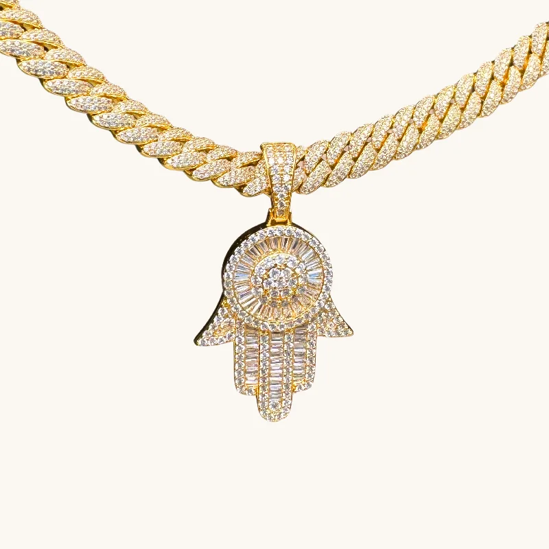 Women’s long gold necklaces-Men's Gold Hamsa Necklace