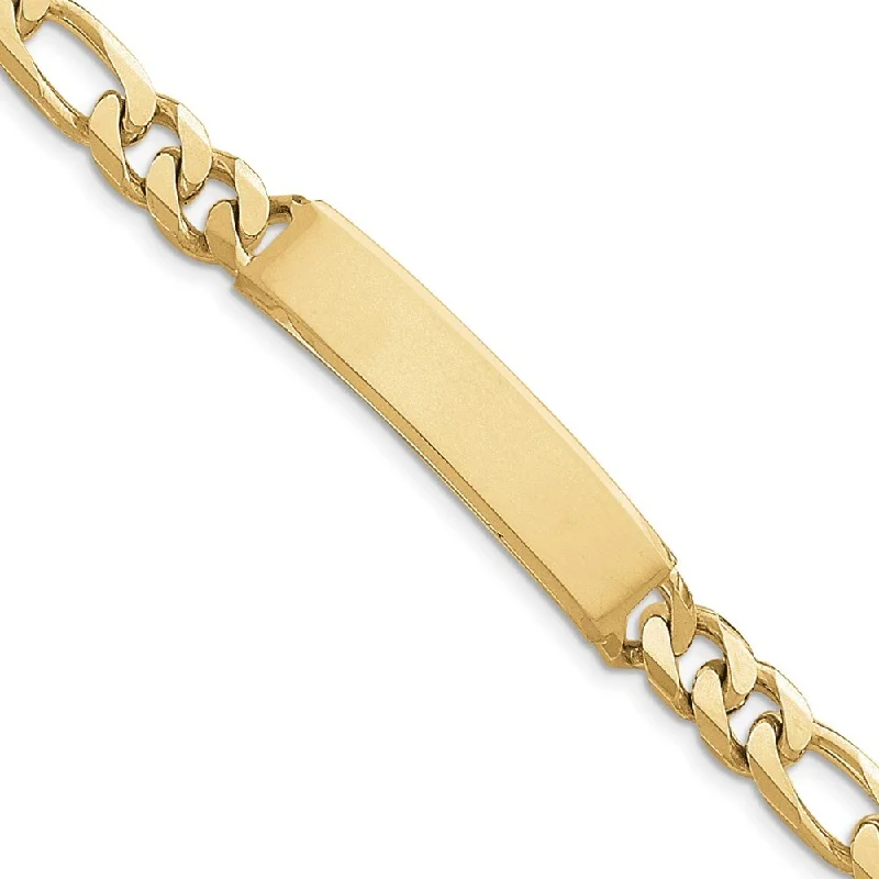 Women’s gemstone cuff bracelets-14k Yellow Gold Figaro ID Bracelet, 8"