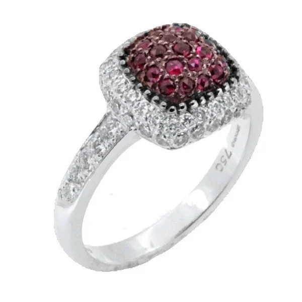 Women’s solitaire engagement rings-Ruby and Diamond Ring-FINAL SALE