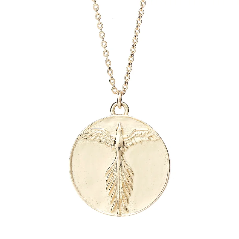 Women’s trendy silver necklaces-PHOENIX MEDALLION