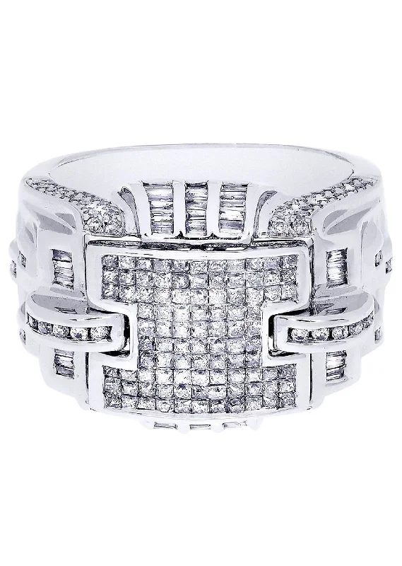 Women’s split-shank engagement rings-White Gold Mens Diamond Ring| 0.6 Carats| 13.73 Grams