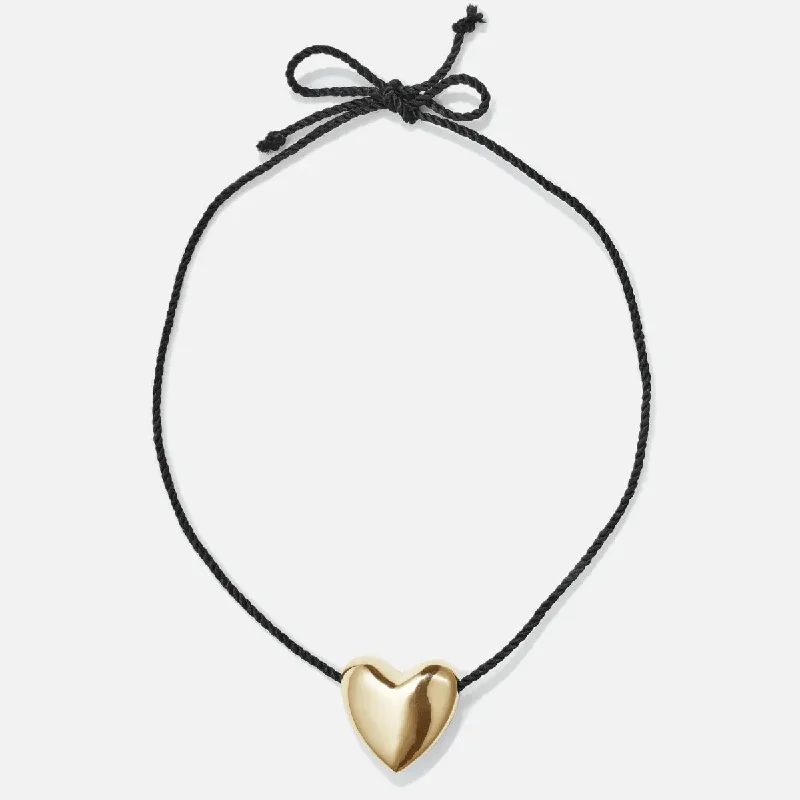 Women’s custom designed necklaces-Gold Plated Heart Necklace, Large