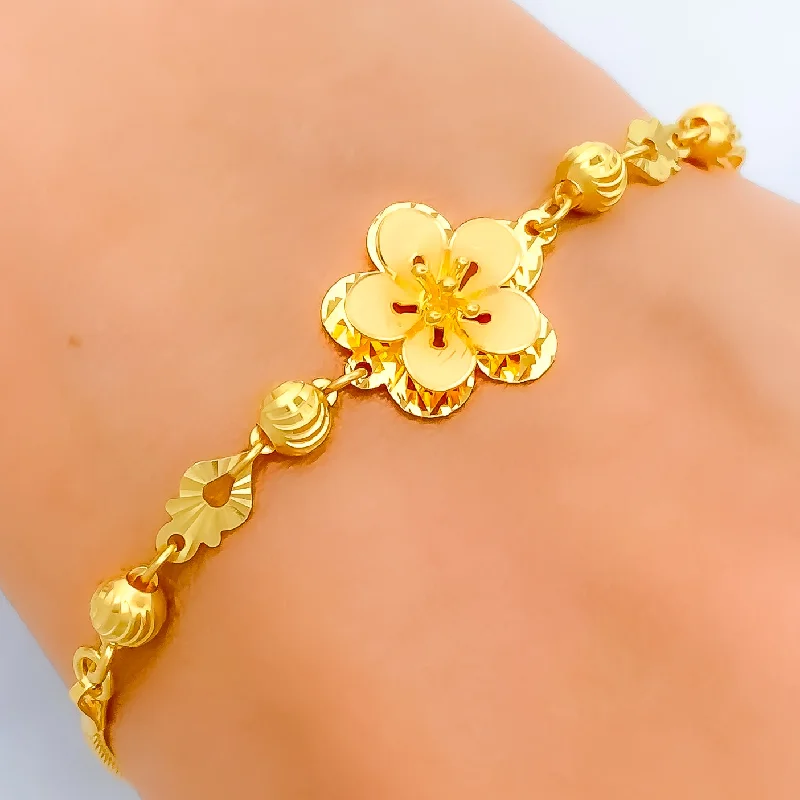 Women’s round bangles-Exclusive Periwinkle 22k Gold Bracelet