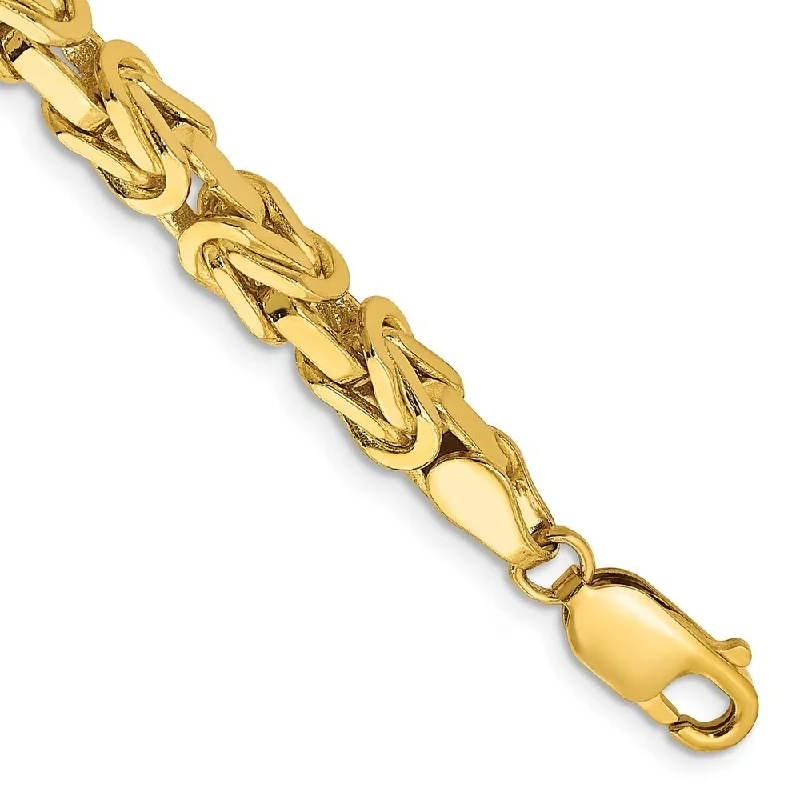 Women’s elegant bracelets-14k Yellow Gold 5.25mm Byzantine Chain Bracelet, 8"