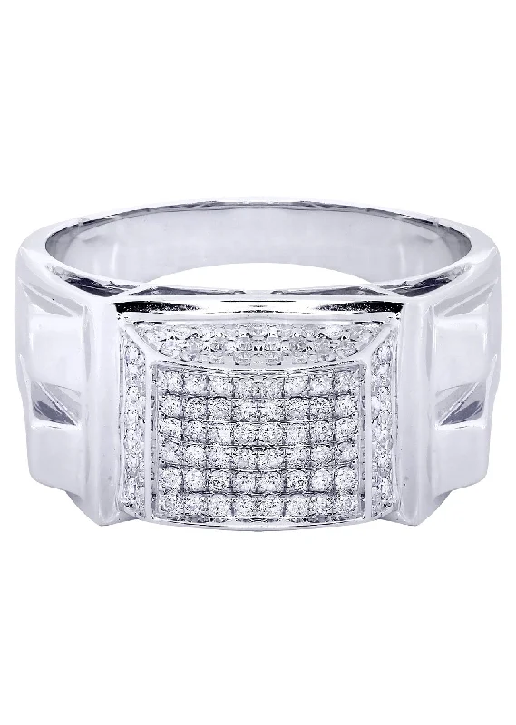 Women’s eternity engagement rings-White Gold Mens Diamond Ring| 0.68 Carats| 9.67 Grams